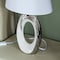 Quickway Imports Ceramic Table Lamp 19 inch, w/Silver and White Oval Stand and White Cotton Lampshade, 2PK QI004585.2 - alternate 2